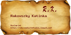 Rakovszky Katinka névjegykártya